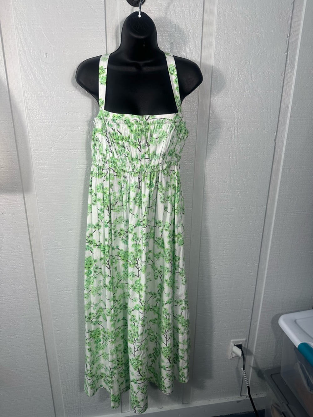 J Crew Green and White Floral Strapless Sundress Size 6 EUC - Picture 3 of 8